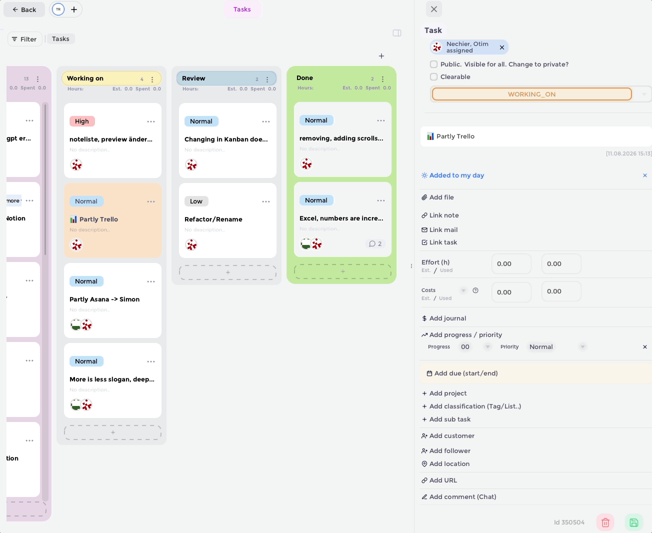 A demo of the private Kanban board