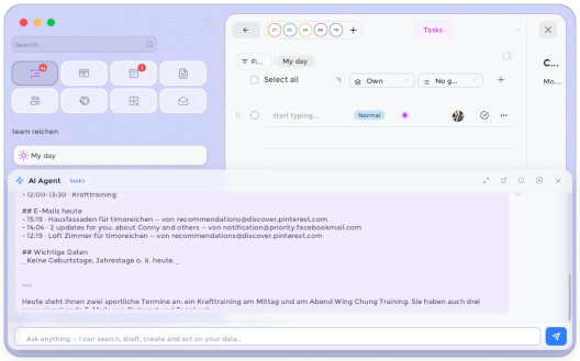 Ai - Built in. Use local LLM or Paid