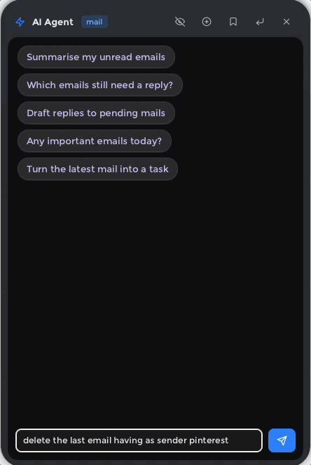 rocketbatch AI agent working through a mailbox